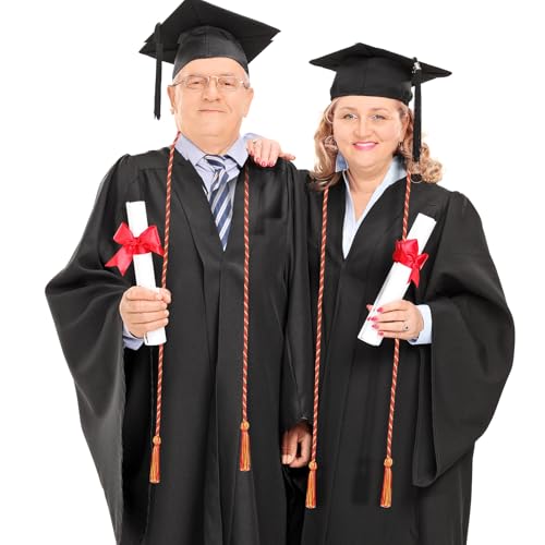 Image of Graduation Honor Cord 68 inch Grad Braided Honor Cords with Tassel Honor Rope Grad Cords for Graduation Students Bachelor Master Doctoral Gown Grad Decor (Red and Gold)