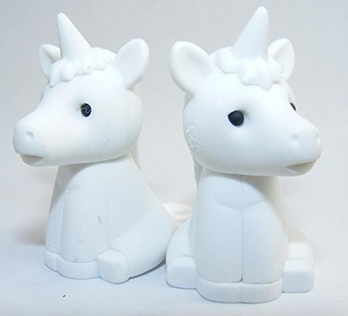 2 White Unicorn Radiergummi von Iwako (2 Stück) aus Japan