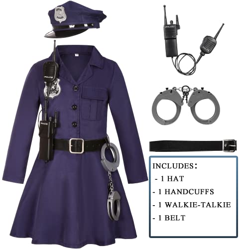 Disfraz completo de policía para niñas 7-8 años miniatura 7