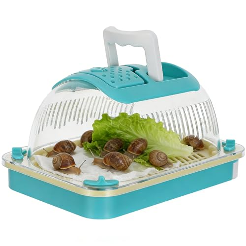 Caja de cría transparente con asa y plástico resistente para caracoles 7