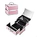 Produktbild Amasava Kosmetikkofer Schminkkoffer Beauty Make-up Case aus ABS und Aluminium 2 verfügbare Ebene,mit Spiegel und Klappschloss 24cm x 17 cm x 19cm 1.58kg Rosa