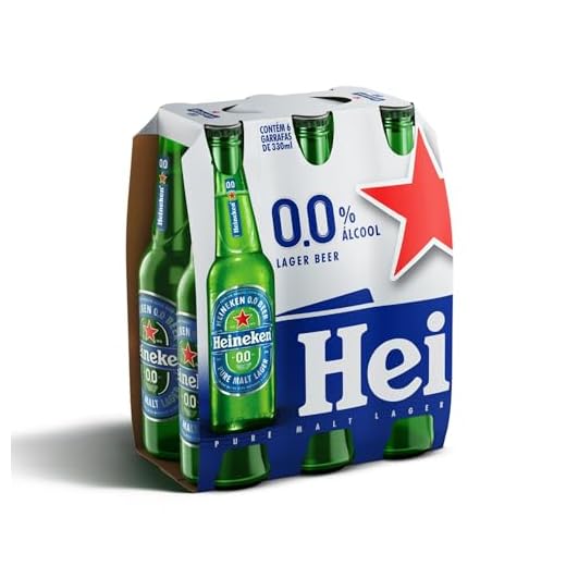 Heineken Cerveja Lager Sem Alcool, Long Neck 330ml, Pack 6 Unidades