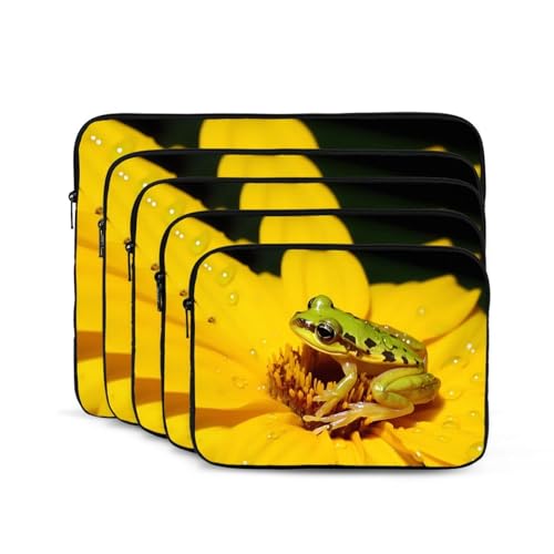 Frog In The Pistil Laptop Sleeve Case 15 Inch Suitable For Notebook Computer Tablet Traveling Carrying Simple Case2