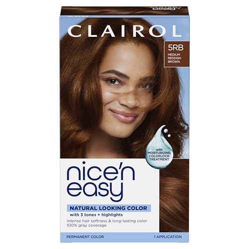 Clairol Nice'n Easy Permanent Hair Dye, 5RB Medium Reddish Brown Hair...