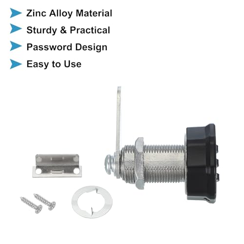 PATIKIL Combination Cam Lock 2 Pcs Zinc Alloy Keyless 3-Digit Password File Cabinet Lock 1-3/16" Cylinder Chrome Finish Security Lock with Screw for Drawer Cupboard Black - Image 3