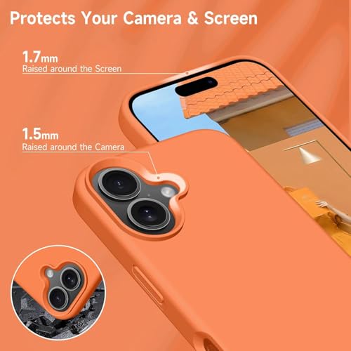 Image of Back Cover Compatible with iPhone 17 Case (6.3) Soft Touch Slim Liquid Silicone Full Protection Shock Proof Back Cover for iPhone 17 (SC Orange)