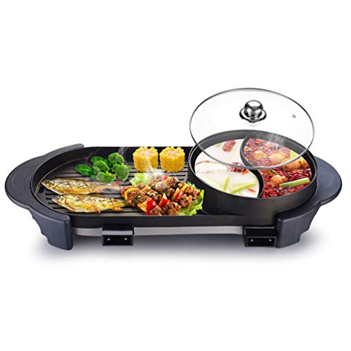 RONGJJ Cajetín Electro Barbacoa Multifuncional, Olla de Piedra Maifan, Parrilla Eléctrica...