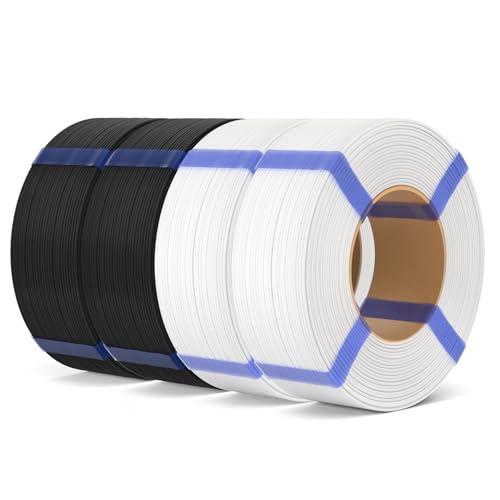 Image of ELEGOO Matte PLA Refill Filament Bundle 1.75mm Black & White 4KG, 3D Printer Filament No Spool High Dimensional Accuracy,3D Printing PLA for Reusable Spool Refilling