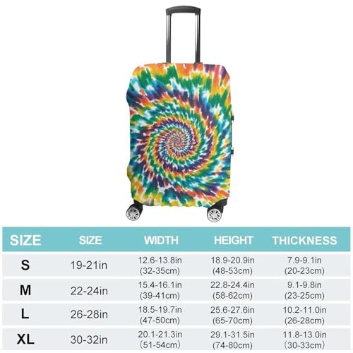 Colorful Spiral Tie Dye Printed Luggage Cover Protector, Fits 18-32 Inch Luggage2