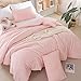 weigelia Super-Soft Micorfiber Comforter Set - Queen Size Blush Pink Lightweight Warmth Comforter for All Season Use, Machine Washable Pink Bedding Set (1 Comforter, 2 Pillowcases)