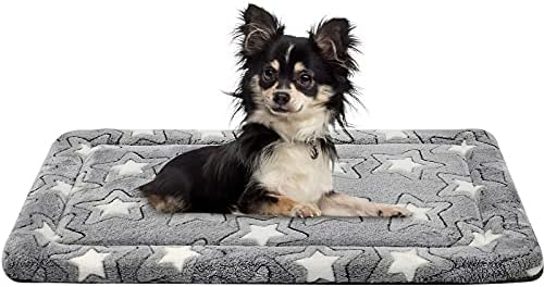 EMPSIGN Large Dog Bed Washable Reversible Cool and Warm Dog Mat Mattress for Dog Crate Pet Bed High Density Foam, Grey, 107x71x2.8cm