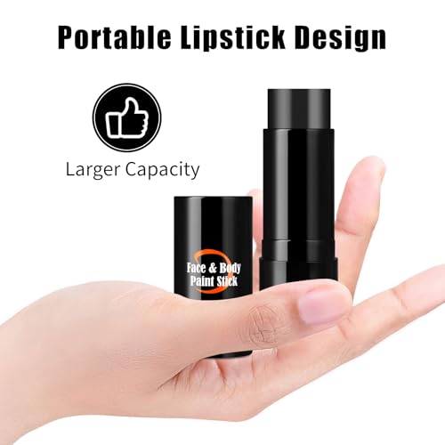Black Cream-Blendable Face Paint Stick, Portable Eye Black Stick for Sports, Full-coverage Cream Face Paint for Halloween SFX Makeup Cosplay Joker Costume Parties - Image 4