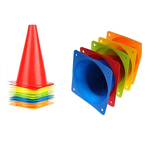 Yoqxhy Soccer Cones (25 Pack,7 Inch) Agility Training Sports Cone Plastic With Carry Bag For Kids Football Basketball Drills Field Markers, (5 Colors) #TOP1