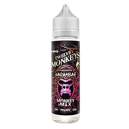E-liquide Twelve Monkeys Saveurs multiples E-Liquide 50ml 0mg Cigarette Electronique Recharge Sans nicotine et sans tabac (Harambe)