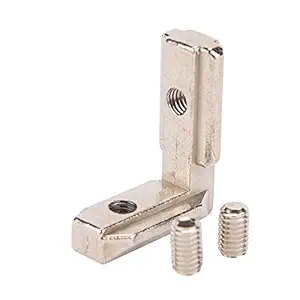 3D Innovations CHPSS617 T Slot 2020 Aluminium Profile L-Shape Interior Inside Corner Connector Joint Bracket 2020 Series Slot 6mm for Aluminium Extrusion Profile (With Screws) (Qty: 4Pcs)
