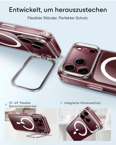 ESR Classic Hybrid für iPhone 18 Pro/17 Pro Hülle mit Flex-Ständer, Klar – Ansicht 4