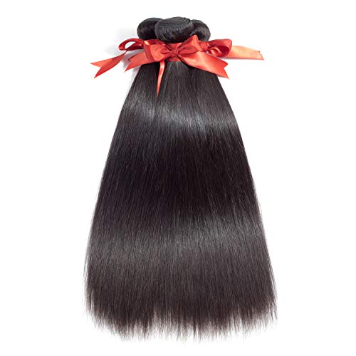 ALLRUN Human Hair 3 Bundles Brazilian Straight Virgin Hair 100% Unprocessed Human Hair Bundles Straight Human Hair Extensions Natural Color(18 18 18 inch)