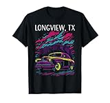 Longview Texas, Classic 40s o 50s stile auto illustrazione con uno stile industriale, retrò, vintage, artistico. Design fantastico per gli appassionati di automobili e per chiunque ami Longview, auto d'epoca, hotrod, auto d'epoca e design di auto in stile vintage.