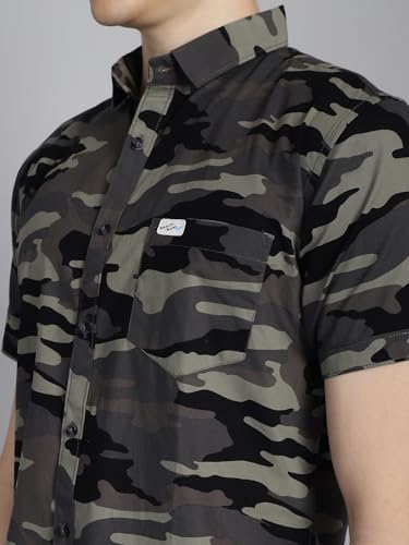 Image of Majestic Man Men Cotton Checkered Half Sleeve Slim Fit Casual Shirt