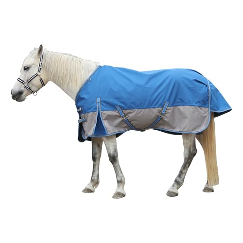 Leberna Alfombra impermeable 1200D para caballos (azul gris, 6'3'')