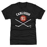 500 LEVEL Leo Carlsson Men's Premium T-Shirt - Leo Carlsson Anaheim Sticks WHT (Tri Black, X-Large)
