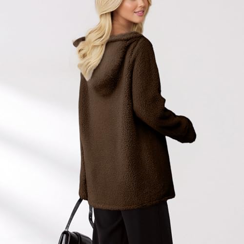 Jacket for Juniors Fall Winter Long Sleeve Faux Warm Fuzzy Hooded Plain Jacket Hoods Outfits Women 20252