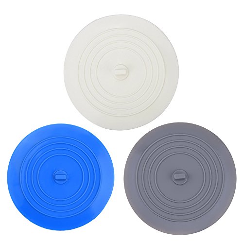 V-TOP Tub Stopper 3 Pack, 6 inches Large Silicone Bathtub Stopper Drain Plug Sinks Hair Stopper Flat Suction Cover for Kitchen Bathroom and Laundry