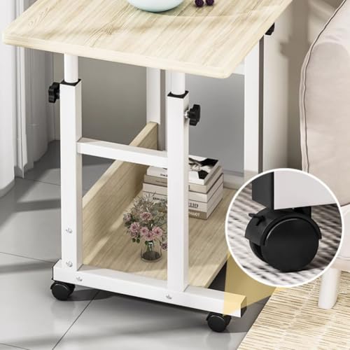 Bureau d'ordinateur portable mobile de 80 cm avec cadre en métal résistant - 5