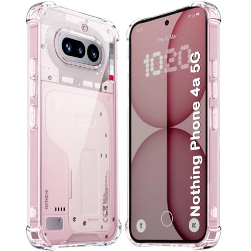 Image of Transparent Back Cover for Nothing Phone 4A 5G Shockproof Side TPU Bumper & Back Pc Protective Magnetic Support Cover Case (Nothing Phone 4A 5G)