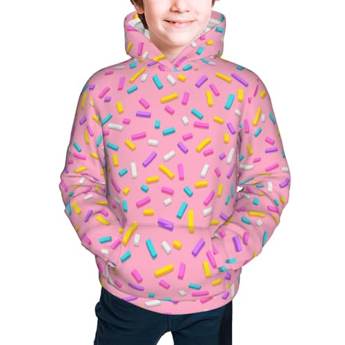 Pink Donut Kids Pullover Hoodies Boys Sweatshirts Girls Athletic Clothes with Pocket2