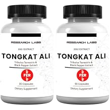 Research Labs Longjack Tongkat Ali 2 Pack Extract Capsules - Highly Concentrated Potent Extract | Strength, Drive, Performance & Muscle Mass