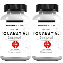 Research Labs Longjack Tongkat Ali 2 Pack Extract Capsules - Highly Concentrated Potent Extract | Strength, Drive, Performance & Muscle Mass