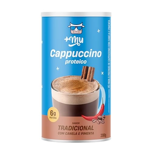 Cappuccino com Whey, Mais Mu, Com Canela e Pimenta, Bebida Proteica Cremosa - 200g Cappuccino com Whey, Mais Mu, Com Canela e Pimenta, Bebida Proteica Cremosa - 200g