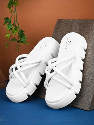 Image of XE Looks Comfortable Women's Platform Heels Trendy Slippers, Casual and Trendy & Stylish Modern Design Fashion Sandals For Women, Soft Wedges