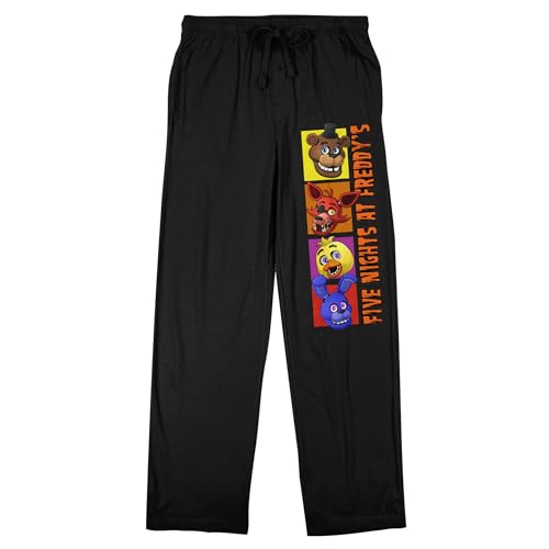 Five Nights at Freddy's Title and Characters Men's Black Sleep Pajama Pants