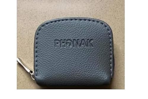 Generic - PH0NAK Leather Hearing Aid Storage Case with Zip/Hearing aid Travel Pouch