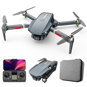 FPV Drone with 2 Camera for Adults, Foldable WIFI RC Quadcopter Remote Control Airplanes Kit with 2 Batteries,Advanced Brushless Motors, Long Range Video Transmission, 3D Flip, Auto Return Home,APP Control (Gray)