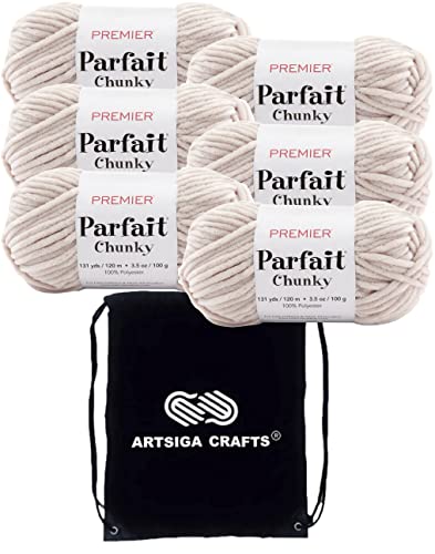 Teje mantas acogedoras con Premier Yarns Parfait Chunky Mushroom 1150-41 de 6 madejas 2