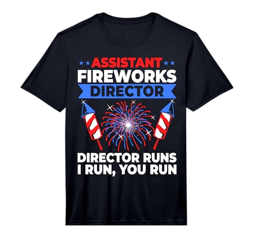 Mens Fourth of July American Flag Assistant Fireworks Director Performance T-Shirt