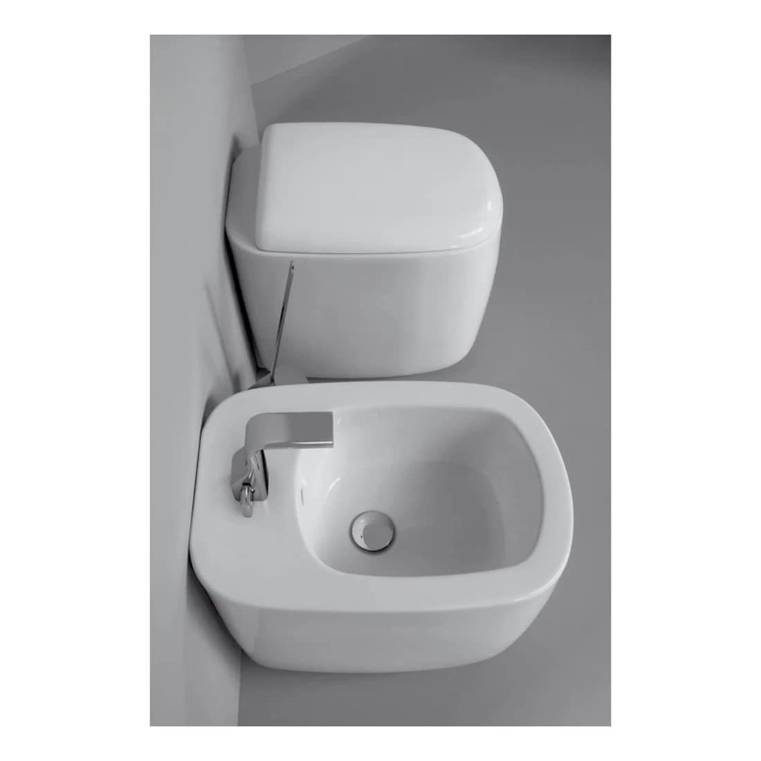 FLAMINIA BIDET SERIE MONO' BACK TO WALL MONOFORO BIANCO.