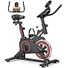 RELIFE REBUILD YOUR LIFE Exercise Bike Stationary for Home Indoor,Cycling Bike with Silent Belt Drive for Home Cardio,Brake Pad Resistance with djustable & Comfort Seat/PAD Holder/LCD Monitor.