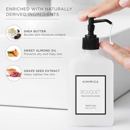 Image of Kimirica Bouquet Hand Lotion with Goodness of Frangipani and Rose, 100% Vegan & Paraben Free, (Frangipanis & Rose)