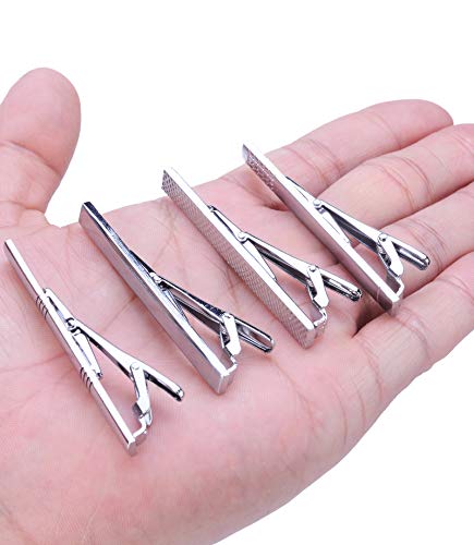 Tornito 4Pcs Tie Clips Set for Men Tie Bar Clip Set for Regular Skinny Ties Necktie Wedding Business Clips for Men3