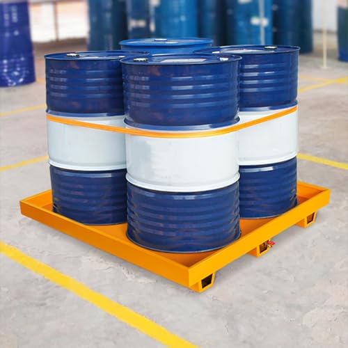 Spill Containment Platform, Drum Containment Spill Pallet, Detachable Steel Modular Platform for Garage and Warehouse