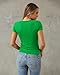 Abardsion Women's Casual Basic Going Out Crop Tops Slim Fit Short Sleeve Crew Neck Tight T Shirts 2026 (Spring Green, M)