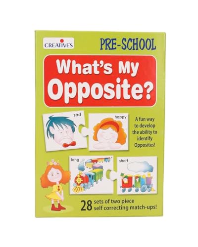 Image of Creative's What's My Opposite | Fun Game to Match and Learn Opposite Words | Picture Matching Educational Puzzles | Pre-School Learning for Boys & Girls | 56 Pieces Puzzles | Ages 4 & Up