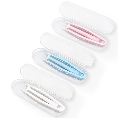 IOGOG 3Pcs soft Contact Lens Remover Tool Set Silicone Suction Stick Soft-Tip Contact Tweezers & box contact remover tool for soft contacts & colored contacts Travel-Friendly (pink white blue)