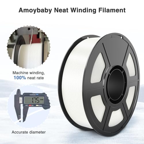 Image of Silk White PLA Filament 1.75mm 1kg(2.2lbs), High Speed Pearl 3D Printer Filament PLA for Fast Printing, Low Warp & Clog-Free, Dimensional Accuracy + /- 0.03mm Fits for FDM 3D Printers