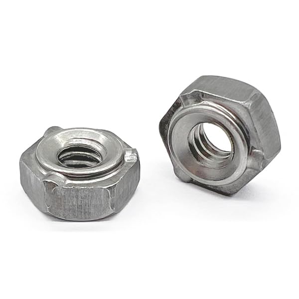 (25 Pieces) 3/8"-16 18-8 Stainless Steel 3 Prong Hex Weld Nuts