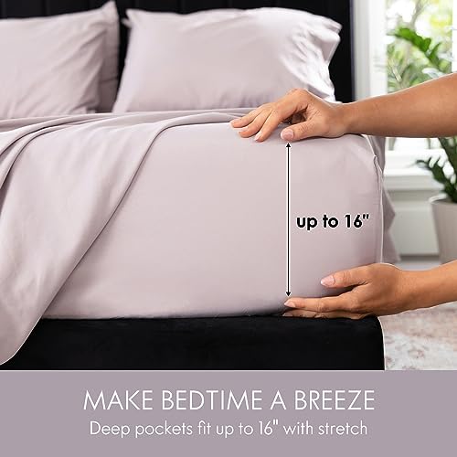 Image of ClevaHome Full Sheets Set - 6 Piece Fitted Bed Sheet Set, Purple Dove